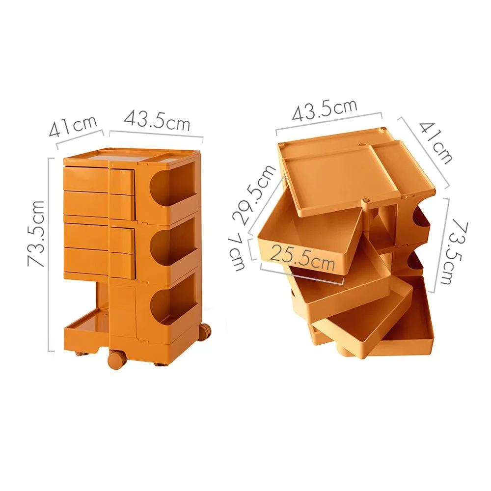 5 Tier Bedside Table Organizer Orange